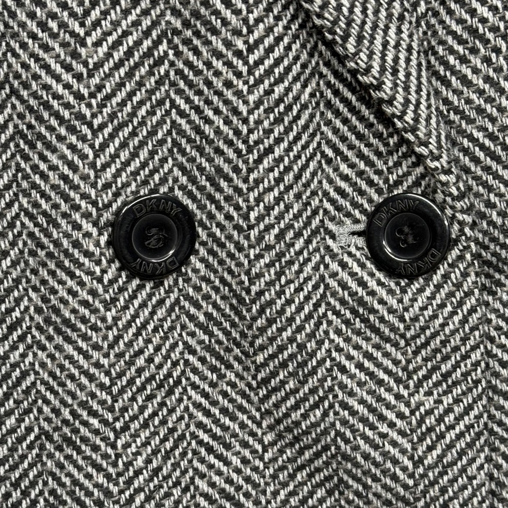 DKNY Women's‎ Herringbone Double Breasted Wool Blend Coat XL - Picture 8 of 16